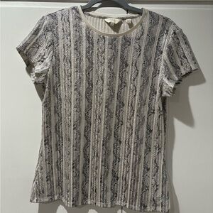 Ted Baker Black and White Snakeskin Patterned Short Sleeve Top 3